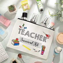 Load image into Gallery viewer, Teacher Appreciation Gifts Teacher Survival kit Teacher Supplies for Classroom Makeup Pouch Cosmetic Bag Travel Toiletry Case Pencil Bag for Preschool High School Teacher Gifts Makeup Bag for Women