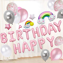 Load image into Gallery viewer, YELYAN 60PCS Balloons Set, 12 Inches Shiny Pink & White Confetti Balloons, White Pink Latex Balloons Silver Metallic Balloons Helium Balloons for Wedding Birthday Party Decoration