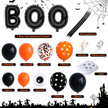 Load image into Gallery viewer, WINAROI Halloween Balloon Arch Garland Kit, Halloween Theme Balloons Decor Kit with Black Orange Confetti Balloons, Eye Ball Balloons Spider Web for Halloween Party Decor Indoor Kids Gifts Toy