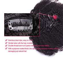 Load image into Gallery viewer, Clip in Hair Extensions Human Hair 4B 4C Afro Curly Clip Ins Real Remy Mongolian Human Hair for Black Women 120G 8pcs/set Full Head Natural Black(12INCH/30CM,)
