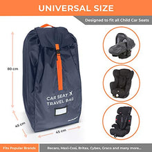 Load image into Gallery viewer, Car Seat Travel Bag - Strong Non Rip Nylon, Fits All Sizes, Navy, with Sun Shade
