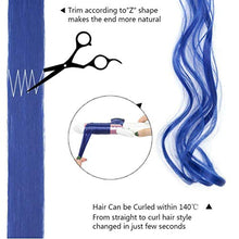 Load image into Gallery viewer, 10Pcs Colored Clip in Hair Extensions 20 Inch Colorful Hair Extension for Girls Women Kids Rainbow Multi-Colors Party Highlights Synthetic Hairpieces Long Wavy Curly - Dark Blue