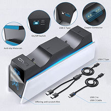 Load image into Gallery viewer, OIVO PS5 Charging Station, 2H Fast PS5 Controller Charger for Playstation 5 Dualsense Controller, Upgrade PS5 Charging Dock with 2 Types of Cable, PS5 Charger for Dual PS5 Controller