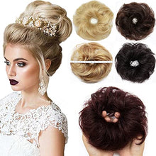 Load image into Gallery viewer, 100% Human Hair Messy Hair Bun Extension Curly Hair Scrunchies Chignon Extensions Updo Bun Ponytail Donut Hairpiece for Women