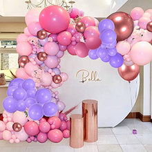 Load image into Gallery viewer, Pink Balloon Arch Kit, AivaToba Garland Kit RoseGold Balloon Arch Pink Party Decorations Purple Latex Balloons for Girls/Boys Birthday Party Baby Shower Wedding Decorations Girl Gender Reveal
