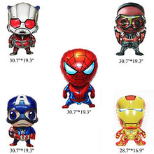 Load image into Gallery viewer, Superhero Avengers Party Decorations - Superhero Birthday Party Decoration Happy Birthday Banner Avengers Aluminum Balloon Superhero Balloon Cake Toppers for Superhero Themem Party Supplies