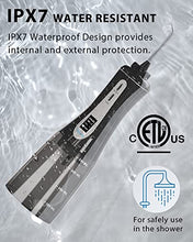 Load image into Gallery viewer, MySmile Powerful Cordless Water Flosser Portable Dental Oral Irrigator with 5 Modes OLED Display 8 Replaceable Jet Tips and 350 ML Detachable Water Tank for Home Travel Use (Black)