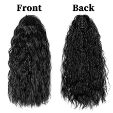 Load image into Gallery viewer, YMHPRIDE 2 Pack 24 Inches Claw Clip in Long Curly Ponytail Hair Extension, Natural Looking Synthetic Wavy Curly Hair Extension Ponytail Hairpiece Pony Tail for Women , Black