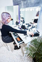 Load image into Gallery viewer, iDesign Compartment Divided Makeup Box from the Signature Series by Sarah Tanno, Compact RPET Makeup Organiser Storage, Makeup Storage Cube, Smoke/Matte Black