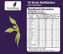 Load image into Gallery viewer, BioCultures Complex - 16 Live Strains with 50 Billion CFU Source Powder - Vegan Time Release Capsules - with Lactobacillus Acidophilus and Bifidobacterium - Made in UK by NutriZing