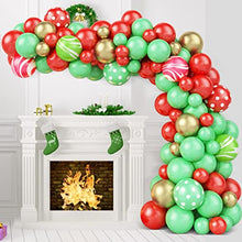 Load image into Gallery viewer, Christmas Balloon Arch Kit, Red Green Gold Christmas Balloons Garland, 84pcs Latex Balloons Agate Balloons for Indoor Outdoor Christmas Party Wintertime Holiday New Year Birthday Decorations
