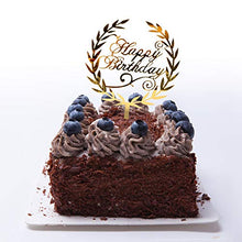 Load image into Gallery viewer, OWill 8 Pcs Acrylic Glitter Gold Cake Topper Acrylic Cake Toppers Happy Birthday Cake Topper Cake Decoration Party Supplies for Children or Adults Various Cupcake Topper (Gold)