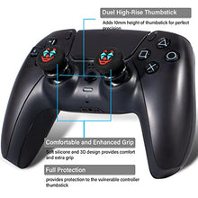 Load image into Gallery viewer, Playrealm FPS Thumbstick Extender & Texture Rubber Silicone Grip Cover 2 Sets for PS5 Dualsenese & PS4 Controller (Joker Black)
