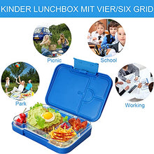 Load image into Gallery viewer, Braoses Lunch Box for Kids with Compartments, Bento Box with Variable 4 or 6 Compartments, Robust Bento Lunch Box, BPA Free Lunch Boxes for Kindergarten School Picnic and Travel (Blue)