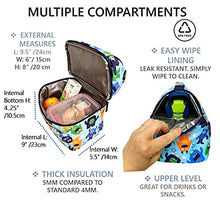 Load image into Gallery viewer, Stainless Steel Bento Box, Lunch Bag and Water Bottle Set for Toddlers. Snack Container for Small Kids, Baby Boys, Toddler Daycare or Pre-School Lunches. Blue Mini Monster