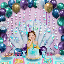 Load image into Gallery viewer, 42 pcs Under the Sea Balloon Garland Kit Iridescent Party Supplies for Little Mermaid Party Decoration Ocean Banner Hanging Bubbles Backdrop Décor for Birthday/Bdy Baby Shower