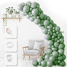 Load image into Gallery viewer, 100Pcs Sage Green Balloon Garland Arch Kit, Olive Green Balloons Retro Green Balloon for Wedding Birthday Balloons, Boys Girls Baby Shower Decorations,Jungle Safari Party Decoration 10" 50pcs 5" 50pcs