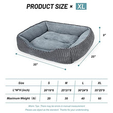 Load image into Gallery viewer, JOEJOY XL Dog Bed Large Washable Grey Pet Bed , Sraised Hund Dog Bed Or Cats Super Soft Comfy Wool Fleece PP Cotton Made Into A Hund Dog Beds For Labradors