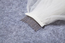 Load image into Gallery viewer, Wedding Bridal Veil With Comb 1 Tier Ivory White Pencil Edge Cathedral Chapel Fingertip Elbow Length