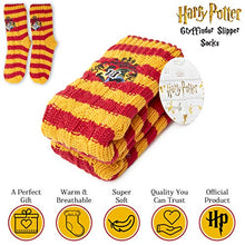 Load image into Gallery viewer, Harry Potter Fluffy Slipper Socks - Gryffindor Deluxe Knitted Winter Warm Fleece Lined Chunky Slipper Bed Socks Ladies Non Slip for Boys, Girls, Men, Women Size 5 to 8 - Great Stocking Fillers