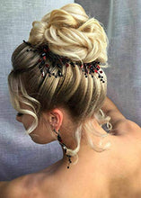 Load image into Gallery viewer, Kercisbeauty Red and Black Hair Pins for Women Wedding Bridal Hair Piece Gothic Hair Accessories