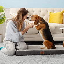 Load image into Gallery viewer, Bedsure Dog Crate Bed Large - Memory Foam Washable Dog Mattress, Orthopedic Flat Dog Bed with Removable Cover, Grey, 89x56x8cm