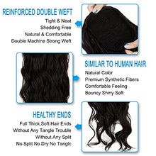 Load image into Gallery viewer, Long Wavy Ponytail Hair Extension 24" Drawstring Body Wavy Ponytails Curly Clip in Dark Brown Synthetic Hairpiece for Women Girls, 160g