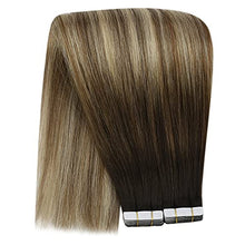 Load image into Gallery viewer, Tape in Hair Extensions Human Hair Brown to Medium Brown Mix Blonde 12inch 100% Real Remy Human Hair Extensions Tape in Extensions Human Hair 20 Pcs/30g