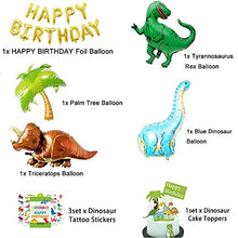 Load image into Gallery viewer, Dinosaur Birthday Party Decorations 214 pcs Happy Birthday Banner Garland & Arch Kit Dino Party Supplies Dinosaur Party Balloons