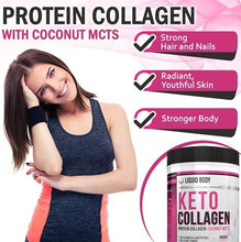 Load image into Gallery viewer, Liquid Body Keto Collagen Protein Peptides, MCT Oil Collagen Blend, 400G Tub, Ketogenic and Paleo Friendly, Hydrolysed Grass Fed Bovine Collagen (Collagen Peptide Supplement) Fits Low Carb Diet
