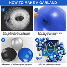 Load image into Gallery viewer, Blue Eid Mubarak Decorations, Blue Ramadan Mubarak Balloon Arch Kit, Blue Eid Banner Muslim Ramadan Backdrop Background for Muslim Ramadan Party Supplies (Banner + Balloon)
