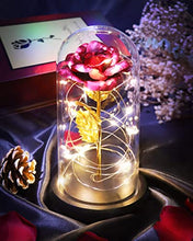 Load image into Gallery viewer, Galaxy Glass Rose Mothers Day Personalized Gifts for Mom, First Mothers Day Unique Gifts from Daughter, Birthday Gifts for Women, Mom Gifts Grandma Gifts Forever Flower Rose Light,Christmas Rose Gifts