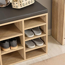 Load image into Gallery viewer, HOMCOM Multi-Storage Shoe Rack w/ 14 Compartments Cushion Moving Shelves Solid Frame Foot Pads Home Office Tidy Organisation Boots Trainers Brown