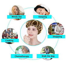 Load image into Gallery viewer, Sleep Caps, Satin Night Sleep Cap Adjustable Soft Sleeping Head Cover Bonnet Hair Loss Cap Salon Bonnet for Women and Girls (2 Pack)