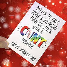 Load image into Gallery viewer, Peachy Antics Divorce Cards Divorced Card Happy Divorce Day Funny Cards Novelty C Cards Swearing Card Best friend Card Just Divorced, Divorce Day PC220