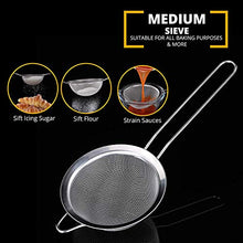 Load image into Gallery viewer, Jojeys Sieves and Strainers Set - Metal Sieve Stainless Steel, Fine Mesh Strainer - Kitchen Sieve Fine Mesh, Sive Cooking, Flour Sieve for Baking - Rust Free Seive, Dishwasher Safe SIV, Colander