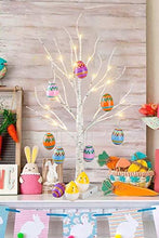 Load image into Gallery viewer, Eambrite White Easter Tree with Colourful Fillable Eggs Battery Operated Twig Tree with Lights Easter Gifts for Children (60cm/2ft)