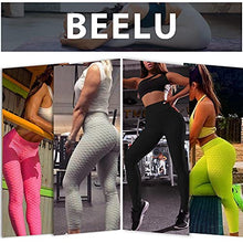 Load image into Gallery viewer, FASHION BOUTIQUE Beelu Women's High Waist Butt Scrunch Push Up Leggings, Stretch Gym Workout Yoga Pants Anti-Cellulite Compression Leggings Grey M