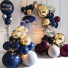 Load image into Gallery viewer, Balloon Arch Kit Burgundy Blue, Balloon Garland Kit Navy Blue Balloons Burgundy Balloons Balloon Garland Kit 106 PCS Balloon Arch Kit for Wedding Birthday Decorations Anniversary Decorations