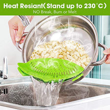 Load image into Gallery viewer, Snap Strainer, 2 PACK Silicone Food Strainers Heat Resistant Clip On Strain Strainer Rice Colander Kitchen Gadgets Drainer Hands- For Pasta, Spaghetti, Ground Beef, Universal Fit All Pots Bowls