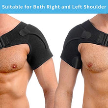 Load image into Gallery viewer, Anoopsyche Adjustable Shoulder Brace for Right and Left, Neoprene Rotator Cuff Support Compatible with Hot/Cold Pad, Dislocated AC Joint, Frozen Shoulder, Sprain, Soreness, Tendinitis