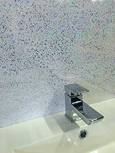 Load image into Gallery viewer, 8 White Sparkle Diamond Effect PVC Bathroom Cladding Shower Wall Panels