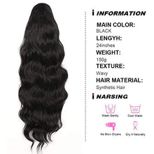 Load image into Gallery viewer, YEESHEDO Long Wavy Ponytail Hair Extension for Black Women Drawstring Ponytail Hair Extensions Clip in Black Curly Synthetic Hairpiece