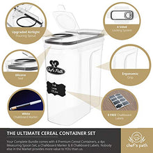 Load image into Gallery viewer, Cereal Container Storage Set - Airtight Food Storage Containers, 8 Labels, Spoon Set & Pen, Great for Flour - BPA-Free Dispenser Keepers (4L) - Chef's Path