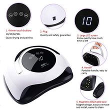Load image into Gallery viewer, UV LED Nail Lamp, Professional Gel Nail Polish 120W Faster Nail Dryer for 4 Timer Setting Touch Screen Portable Handle, Automatic Sensor Nail Art Light Tools for Fingernail and Toenail