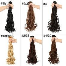 Load image into Gallery viewer, 150g Clip in Hair Extensions for Women,22inch 12Pcs Curly Wavy Synthetic Hair Pieces #27H613 Blonde Long Full Head Clip In Hair Extensions