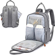 Load image into Gallery viewer, Baby Changing Bag Backpack, BabbleRoo Nappy Changing Back Pack Diaper Bags with Changing Mat & Pacifier Holder for Mom & Dad (Light Grey)