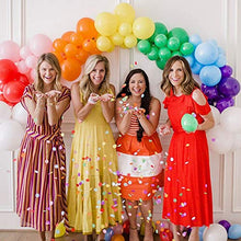 Load image into Gallery viewer, Thinbal Balloon Arch Garland Kit, Rainbow Party Decorations 100 PCS 12Inch Latex Rainbow Balloons in Blue Pink Yellow Red White with Foil Helium Balloon for Birthday Wedding Party Supplies