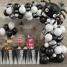 Load image into Gallery viewer, Halloween Balloons Arch Garland Kit Halloween Decorations 105pcs Black White Halloween Party Balloons Decoration for Indoor Outdoor Spider Foil Balloons Agate Latex Balloons Kids Party Supplies Set