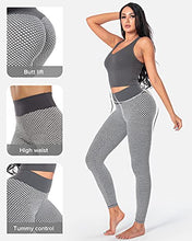 Load image into Gallery viewer, TRENDOUX Tiktok Trend Leggings UK, Leggings for Women UK, Anti Cellulite Bun Shaper Yoga Pants for Running Cycling Workout Walking, Honeycomb Leggings - Gray M
